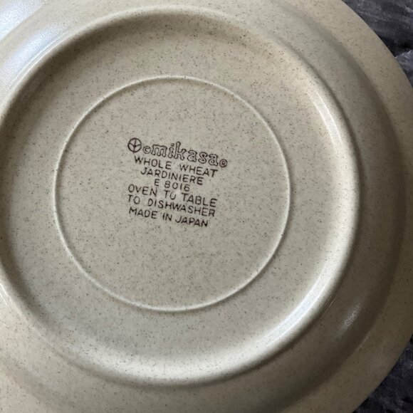 Vintage Mikasa Whole Wheat Jardiniere E8016 Stoneware Salad Plates Set Of 2 Flor - Picture 7 of 7